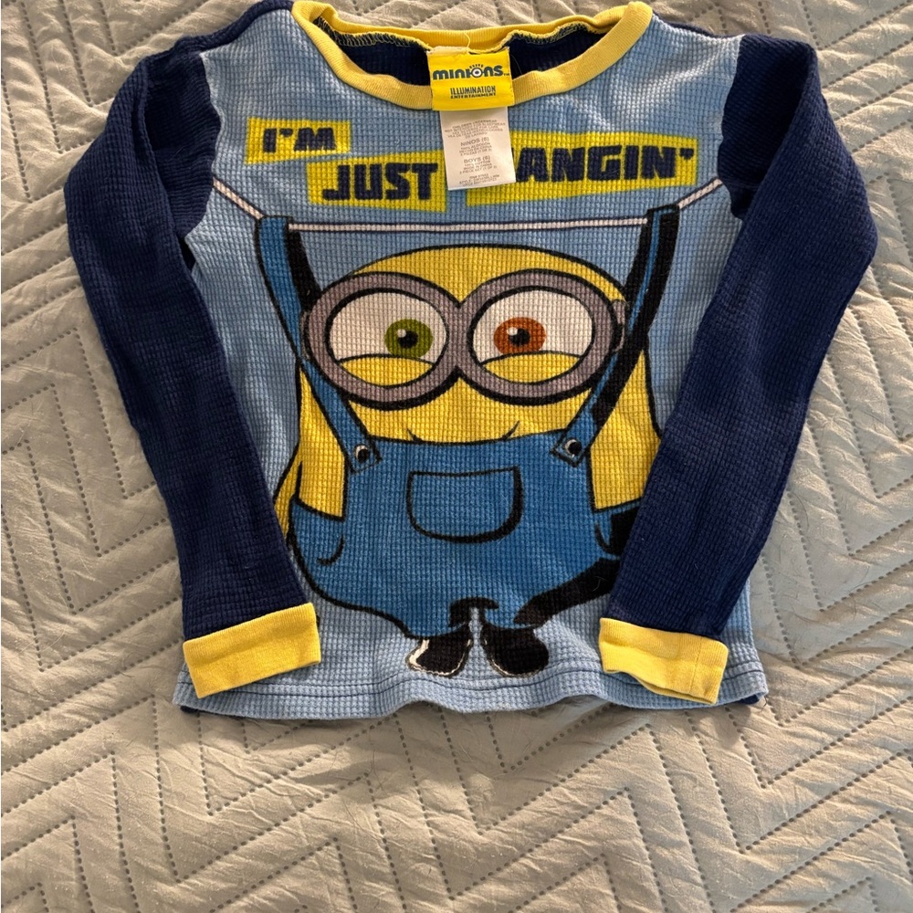 Minions youth waffle long sleeved shirt